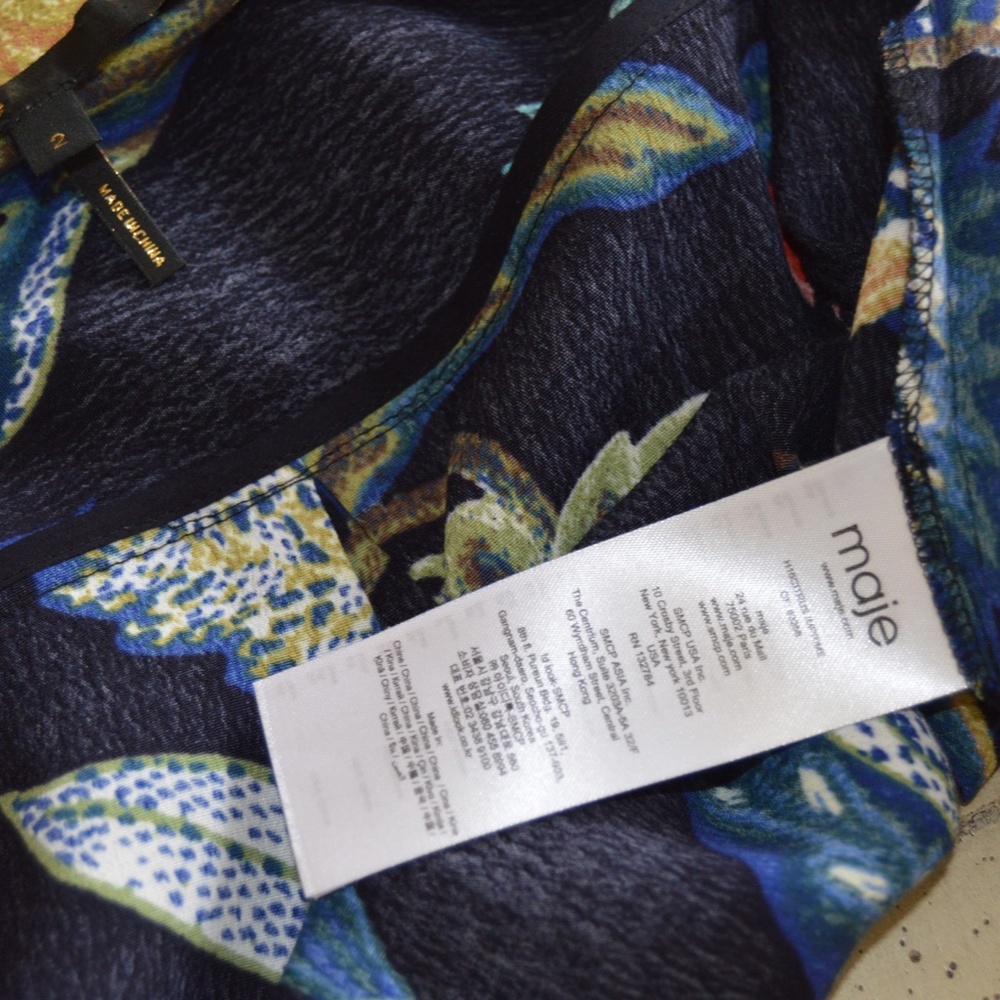 Maje Navy Rimbaud Baroque Print Blouse – Size S – NWT - Picture 13 of 14